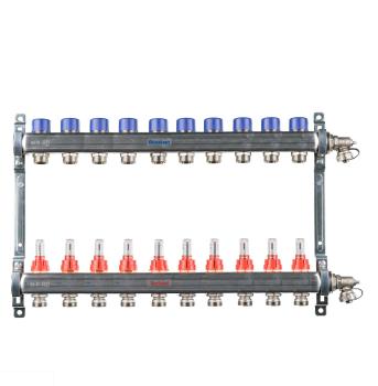 Edelstahl Heizkreisverteiler für FBH - 10 Heizkreise