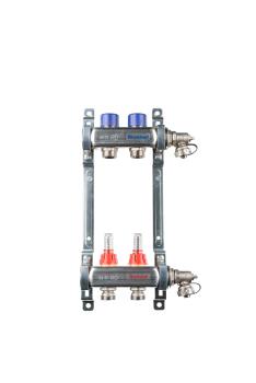 Edelstahl Heizkreisverteiler für FBH - 2 Heizkreise